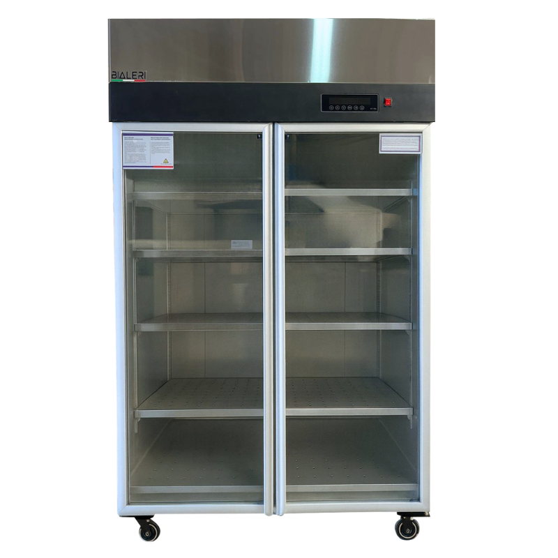 2 puertas Vidrio Dual Mantenedor Refrigerador Industrial