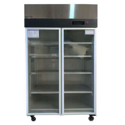 2 puertas Vidrio Dual Congelador Refrigerador Industrial